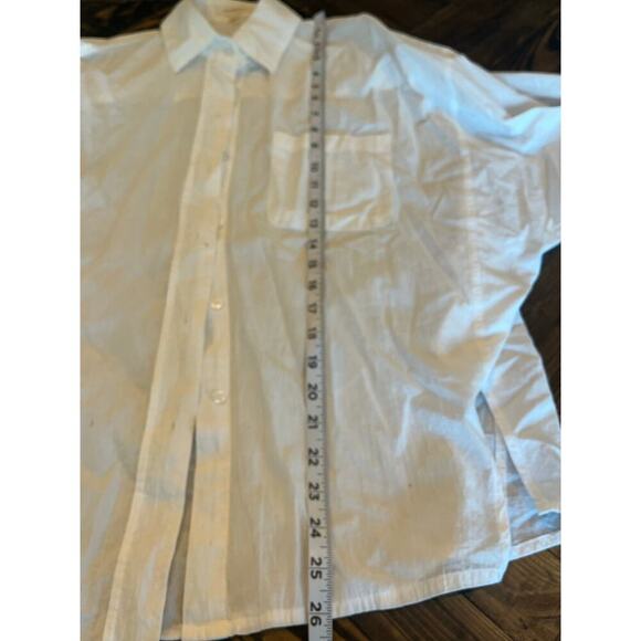 Oversized Sheer White Button Down Women Medium/Large Beachy Trip Resort Coverup - Picture 6 of 9